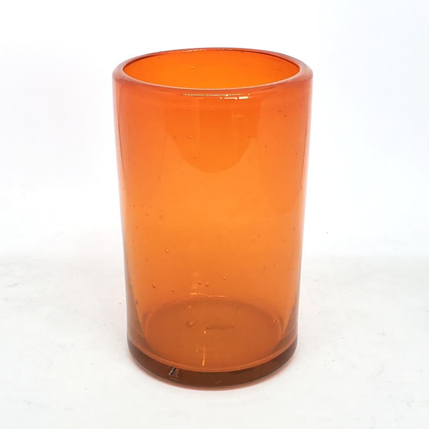 Vasos de Vidrio Soplado / Juego de 6 vasos grandes color naranja / stos artesanales vasos le darn un toque clsico a su bebida favorita.
